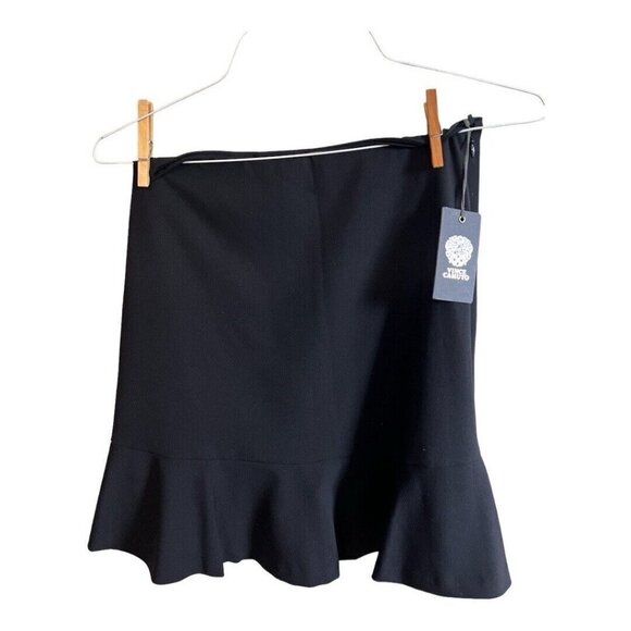 Vince Camuto Essentials Womens Miniskirt~Size 0~Rich Black Ruffle Flare Bottom - Picture 3 of 6